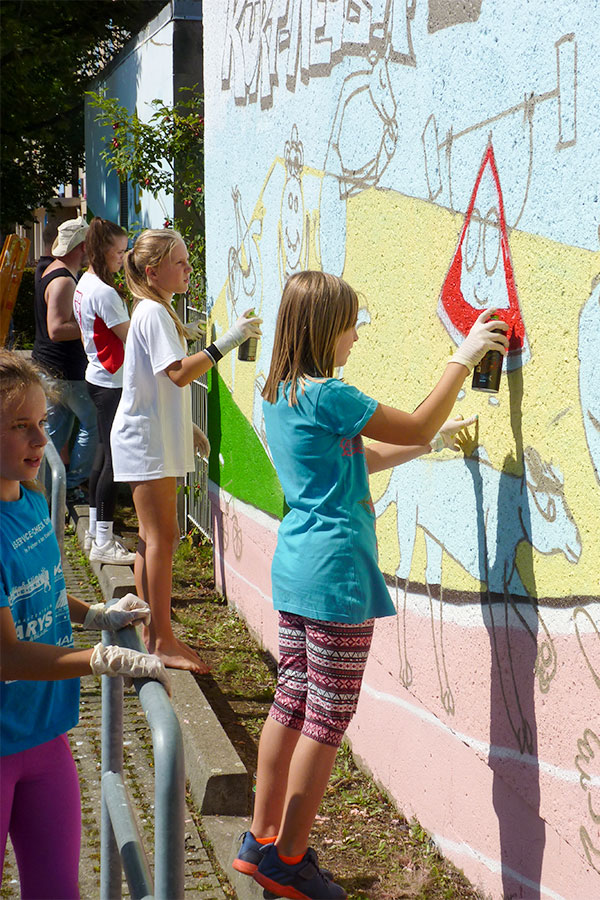 Ferienfreizeit Sommer 2021 - Vielfalt durch Sport - Ein Graffitiprojekt
