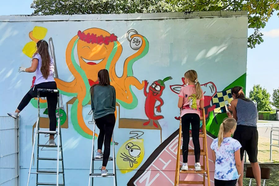 Ferienfreizeit Sommer 2021 - Vielfalt durch Sport - Ein Graffitiprojekt